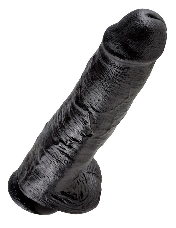 Черный фаллоимитатор-гигант на присоске - 28 см. - фото 5