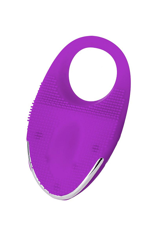 Фиолетовое перезаряжаемое эрекционное кольцо с вибрацией JAMIE - силикон