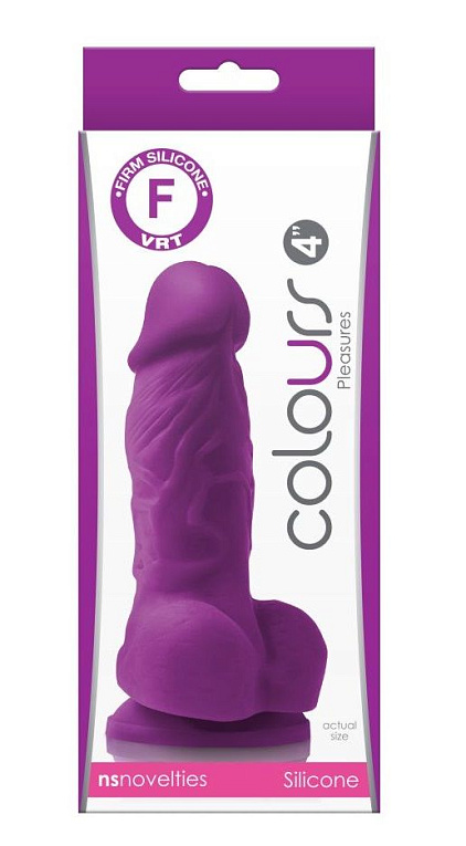 Фиолетовый фаллоимитатор на присоске Pleasures 4  - 14,2 см. - силикон