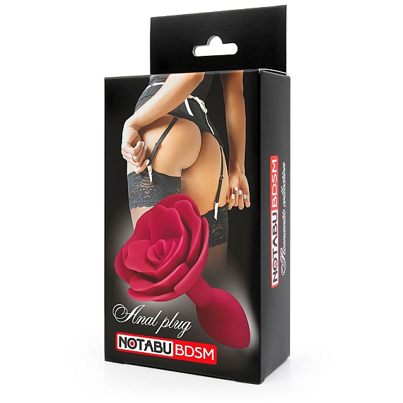 Красная гладкая анальная втулка-роза Bior toys