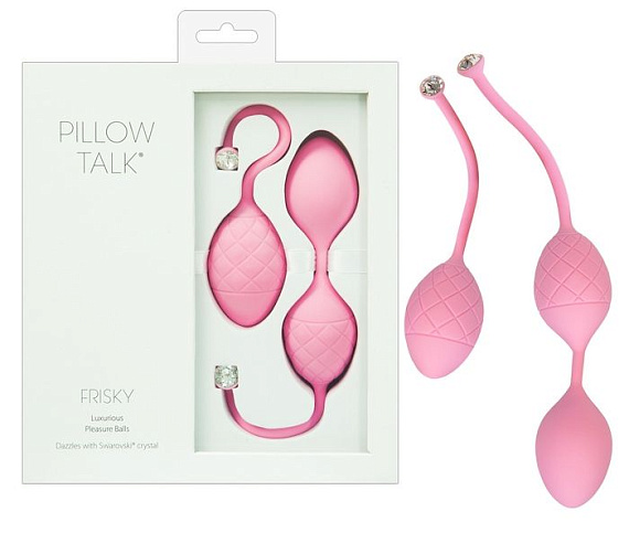 Набор розовых вагинальных шариков FRISKY PILLOW TALK от Intimcat