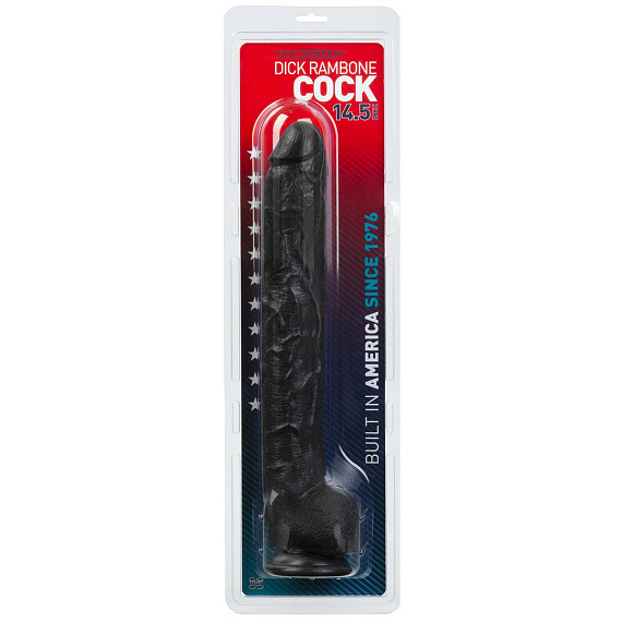 Черный длинный фаллоимитатор с мошонкой Dick Rambone Cock - 42,4 см. - фото 5