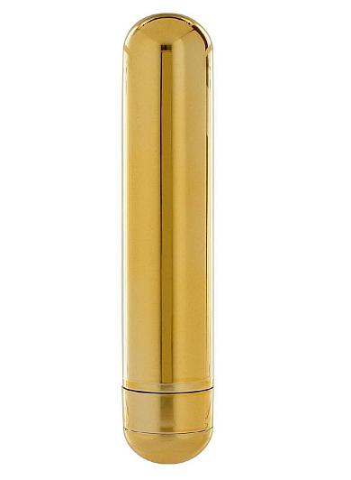 Золотистый вибратор PURE GOLD EXCITEMENT VIBE MEDIUM - 15 см.