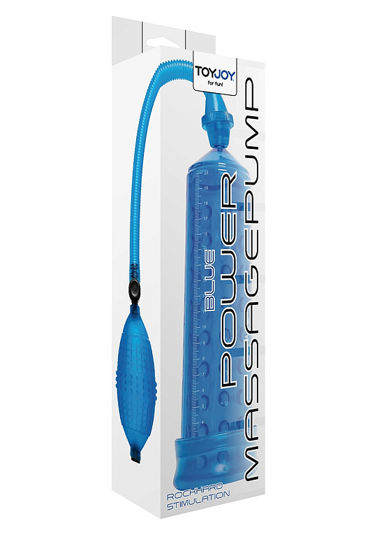 Синяя вакуумная помпа POWER MASSAGE PUMP - анодированный пластик (ABS)