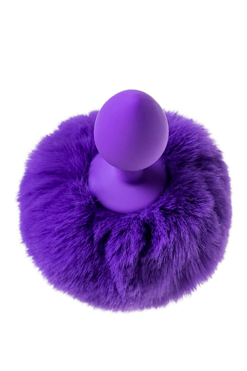 Фиолетовая анальная втулка Sweet bunny с фиолетовым пушистым хвостиком - фото 6