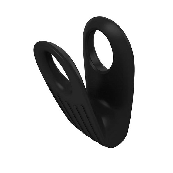Двойное чёрное эрекционное кольцо с вибрацией от Intimcat