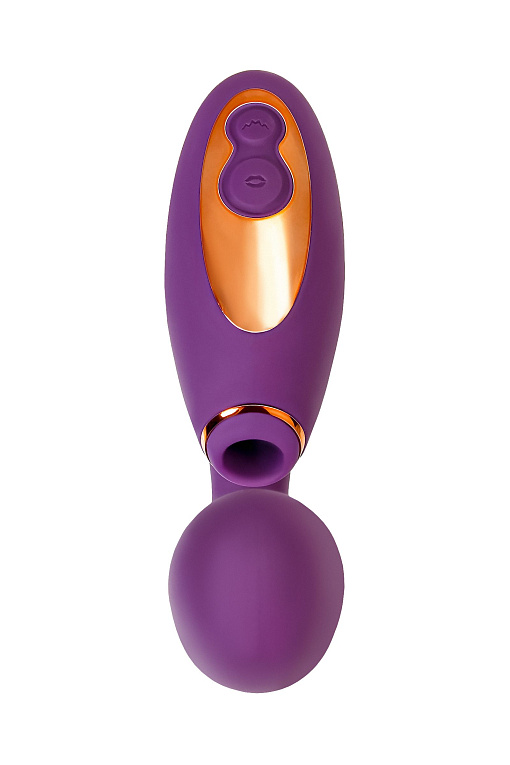 Фиолетовый вибромассажер с клиторальной стимуляцией Megam от Intimcat