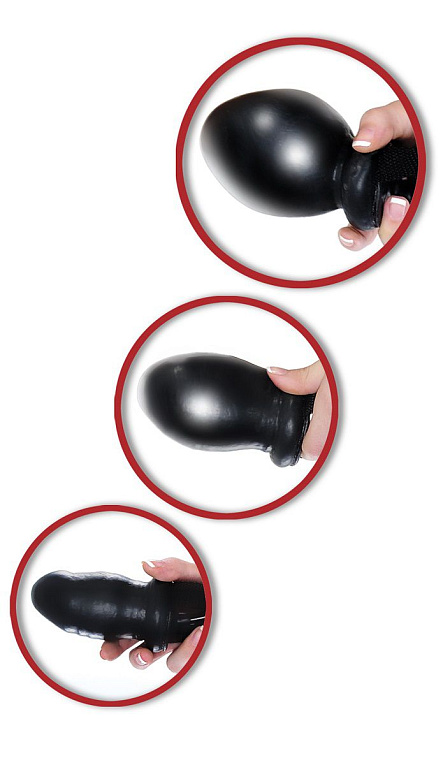 Чёрный кляп-расширитель Inflatable Ball Gag - латекс