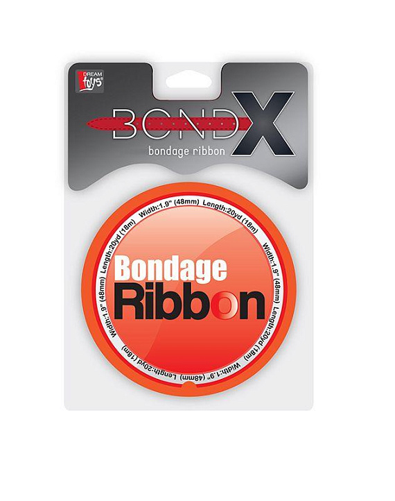 Красная лента для связывания BONDX BONDAGE RIBBON - 18 м. - поливинилхлорид (ПВХ, PVC)