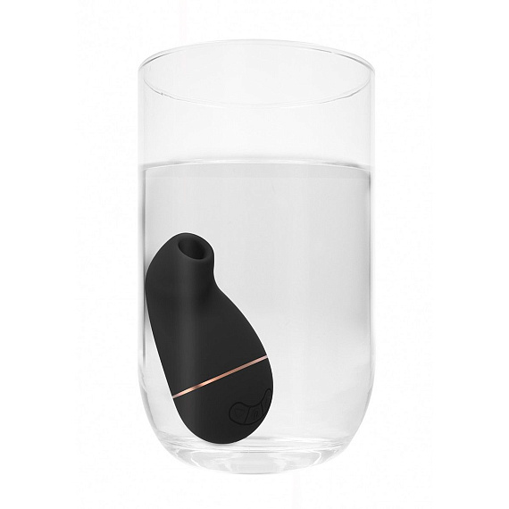 Черный клиторальный вакуум-волновой массажер Irresistible Kissable от Intimcat