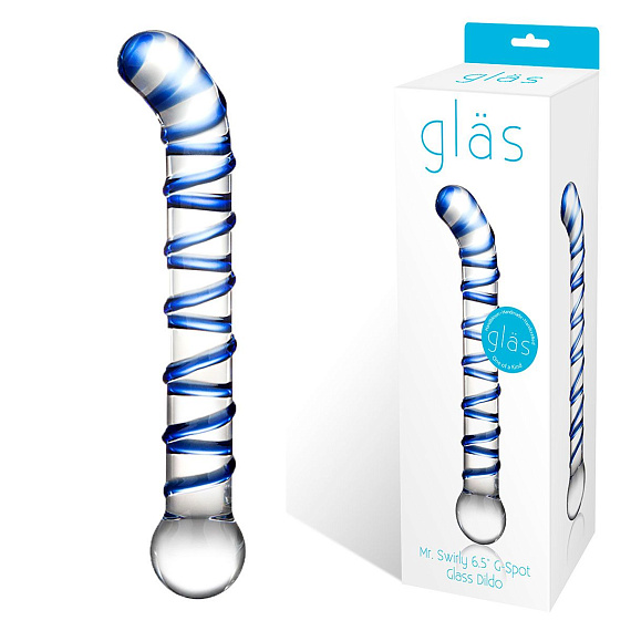 Изогнутый стеклянный фаллос G-Spot Glass Dildo - 17 см. - стекло