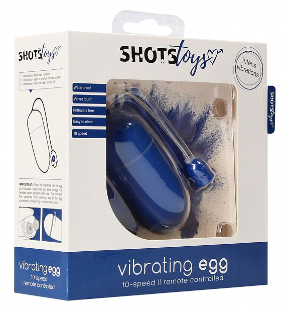 Синее гладкое виброяйцо Vibrating Egg - 8 см. - анодированный пластик (ABS)