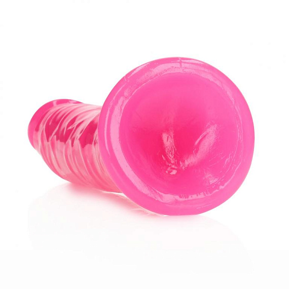Розовый люминесцентный фаллоимитатор на присоске - 22 см. от Intimcat