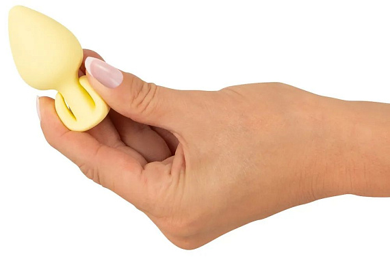 Жёлтая анальная втулка Mini Butt Plug - 6 см. - фото 7
