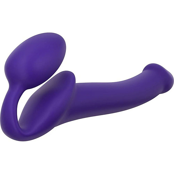Фиолетовый безремневой страпон Silicone Bendable Strap-On - size M - силикон