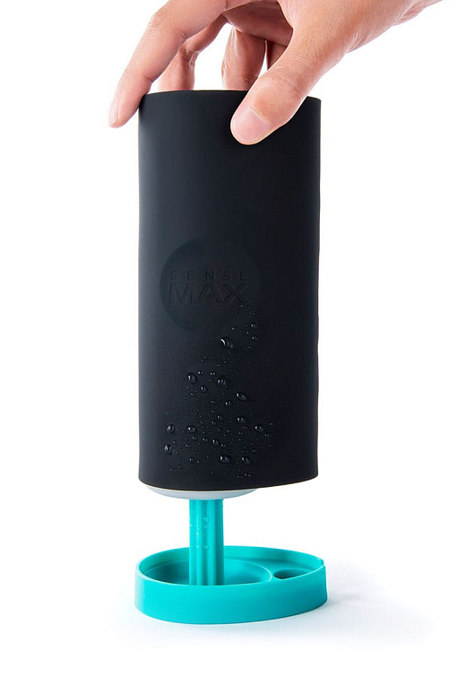 Чёрный мастурбатор Sense Max - анодированный пластик, силикон