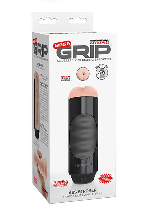 Мастурбатор-анус Extreme Toyz Mega Grip Vibrating Stroker Mouth - термопластичная резина (TPR)