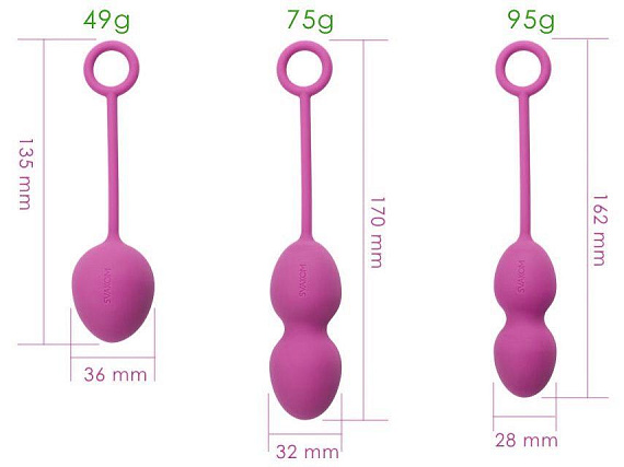 Набор фиолетовых вагинальных шариков Nova Ball со смещенным центром тяжести Svakom
