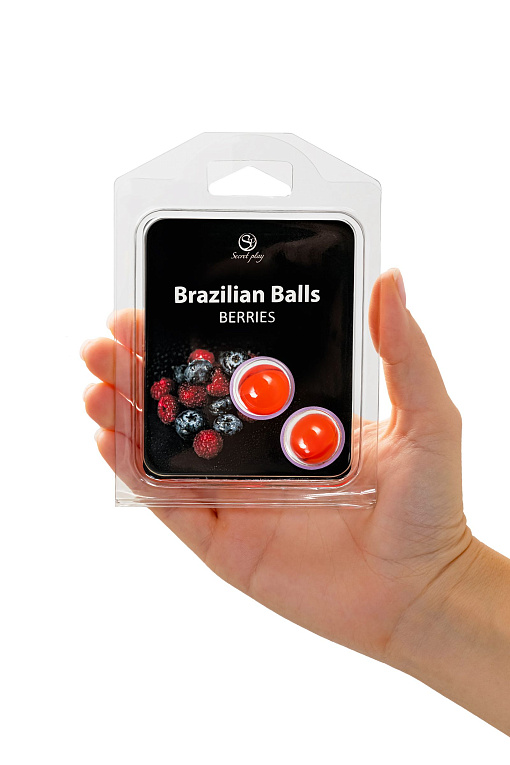 Набор из 2 шариков с массажным маслом Brazilian Balls с ароматом ягод Secret play