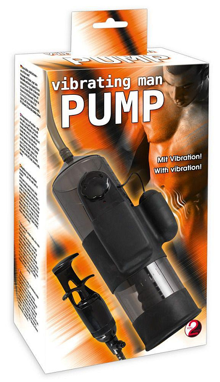Помпа для пениса с вибропулей Vibrating Man Pump - анодированный пластик (ABS)