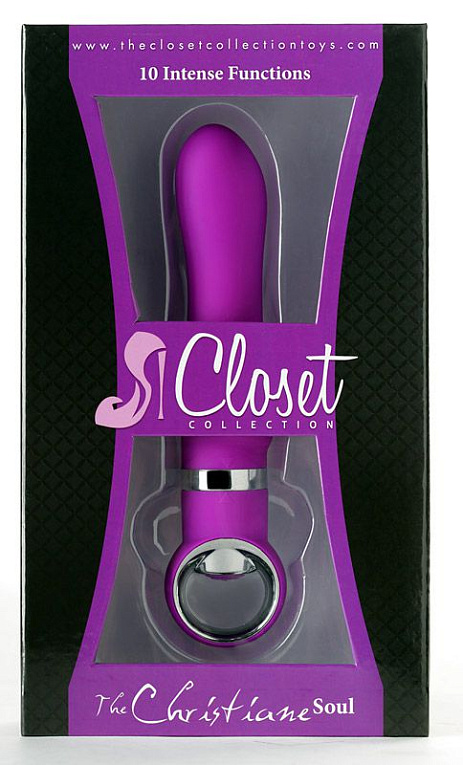 Фиолетовый силиконовый вибромассажёр CHRISTIANE SOUL - 17,8 см. Closet Collection