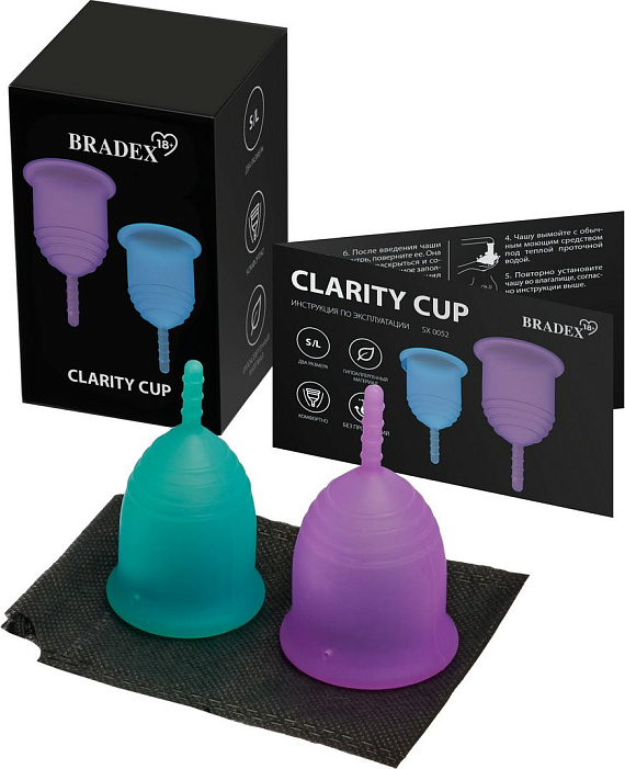 Набор менструальных чаш Clarity Cup (размеры S и L) - силикон