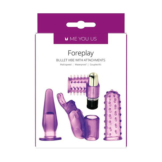 Фиолетовый вибронабор Foreplay Couples Kit Me You Us