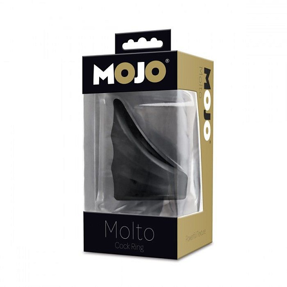 Черное эрекционное кольцо Mojo Molto Seven Creations