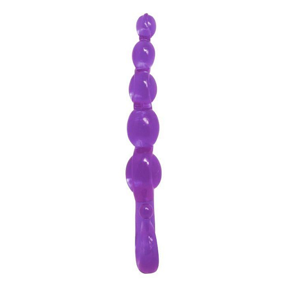 Фиолетовый анальный стимулятор-цепочка - 22 см. - Термопластичная резина (TPR)