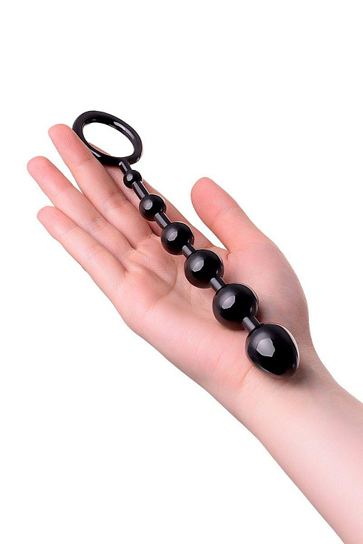 Анальная цепочка черного цвета A-toys - 19,8 см. - фото 5