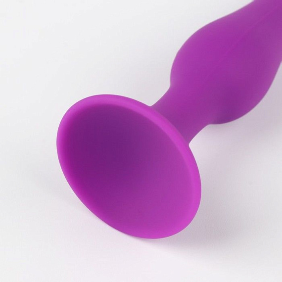 Фиолетовая коническая силиконовая анальная пробка Soft - 10,5 см. от Intimcat