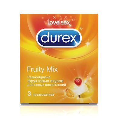 Презервативы с фруктовыми вкусами Durex Fruity Mix - 3 шт.