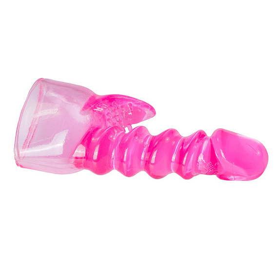 Розовая спиралевидная насадка на жезловый вибратор - термопластичная резина (TPR)