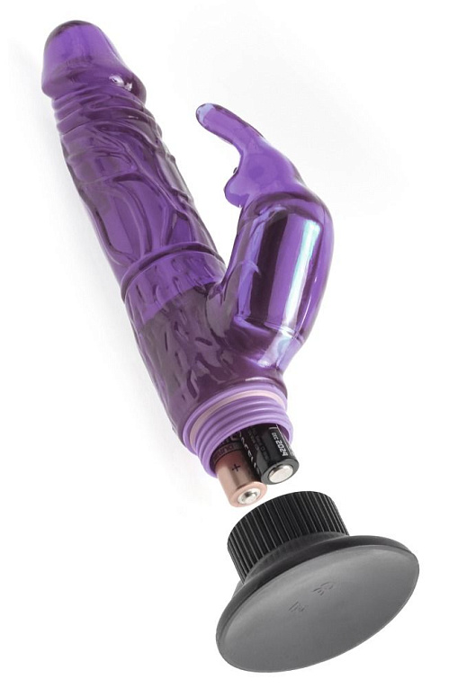 Фиолетовый вибратор-кролик с присоской Deluxe Bunny - 21 см. - термопластичный эластомер (TPE)