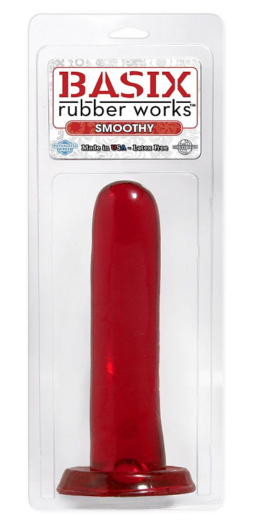 Красный анальный фаллоимитатор Smoothy - 13,3 см. - поливинилхлорид (ПВХ, PVC)