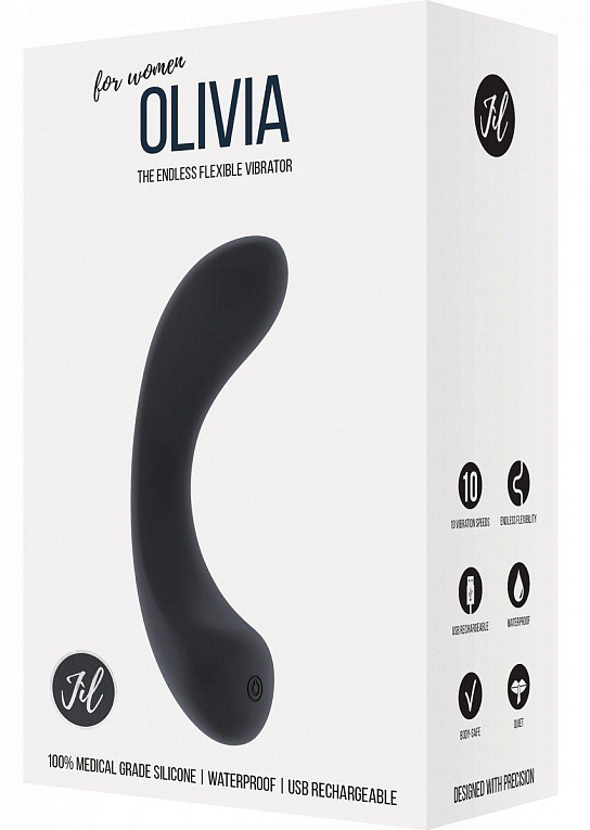 Чёрный гнущийся вибратор Olivia - 15,6 см. от Intimcat