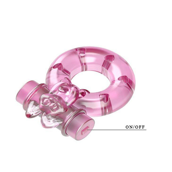 Розовое эрекционное кольцо с вибрацией Ring - фото 6