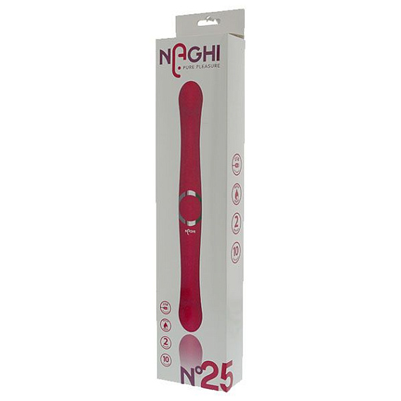 Розовый двусторонний вибратор NAGHI NO.25 - 35 см. - силикон