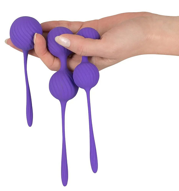 Фиолетовый набор вагинальных шариков 3 Kegel Training Balls - силикон