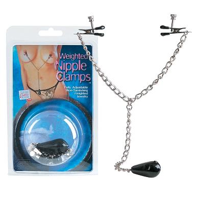 Зажимы на грудь с цепью и подвесом Weighted Nipple Clamps