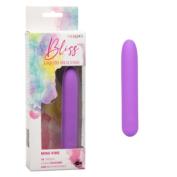 Фиолетовый мини-вибратор Bliss Liquid Silicone Mini Vibe - 10,75 см. - силикон