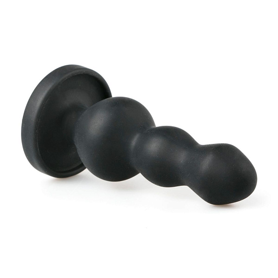 Черная анальная ёлочка Beaded Cone - 10,5 см. - силикон