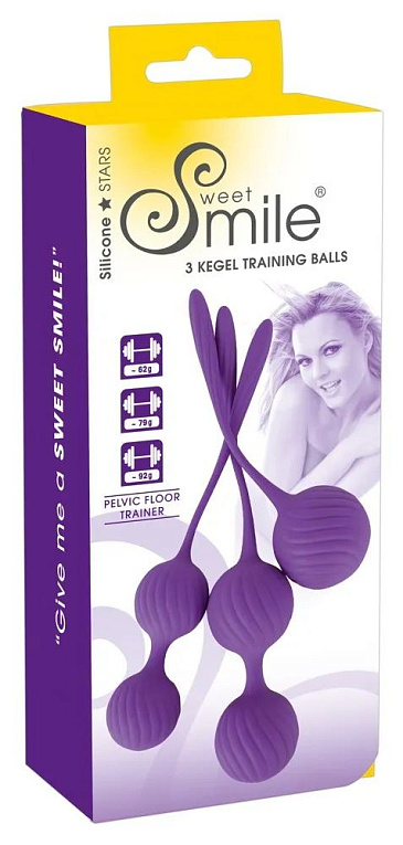 Фиолетовый набор вагинальных шариков 3 Kegel Training Balls - фото 5