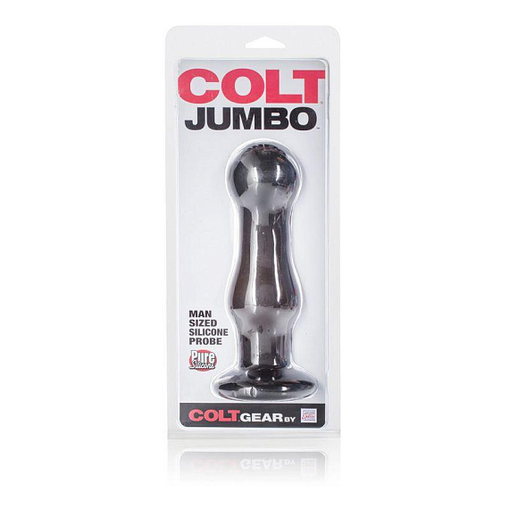 Чёрная анальная пробка COLT Jumbo Probe - 19,75 см. - силикон