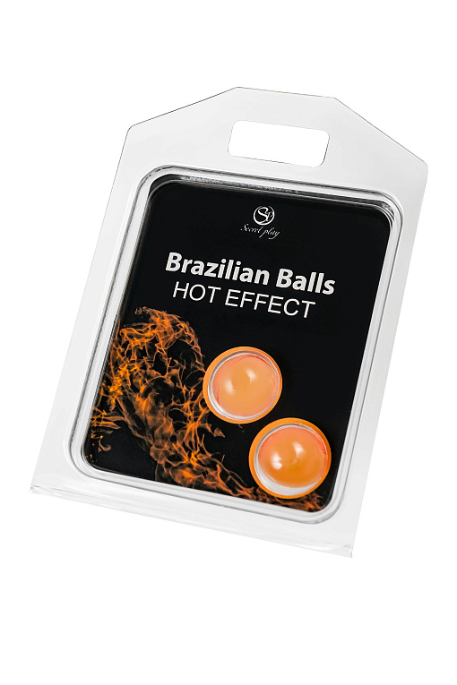 Набор из 2 шариков с массажным маслом Brazilian Balls с разогревающим эффектом - 