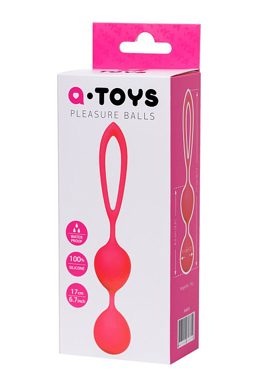 Ярко-розовые вагинальные шарики с петелькой A-toys