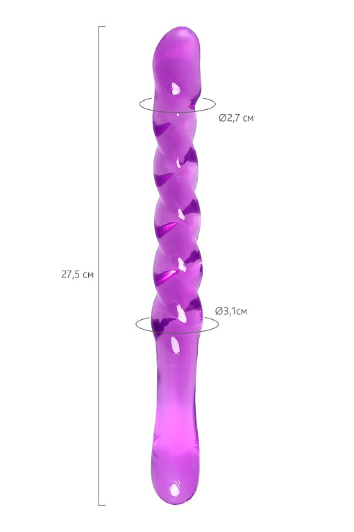 Фиолетовый двусторонний фаллоимитатор Tanza - 27,5 см. - фото 8
