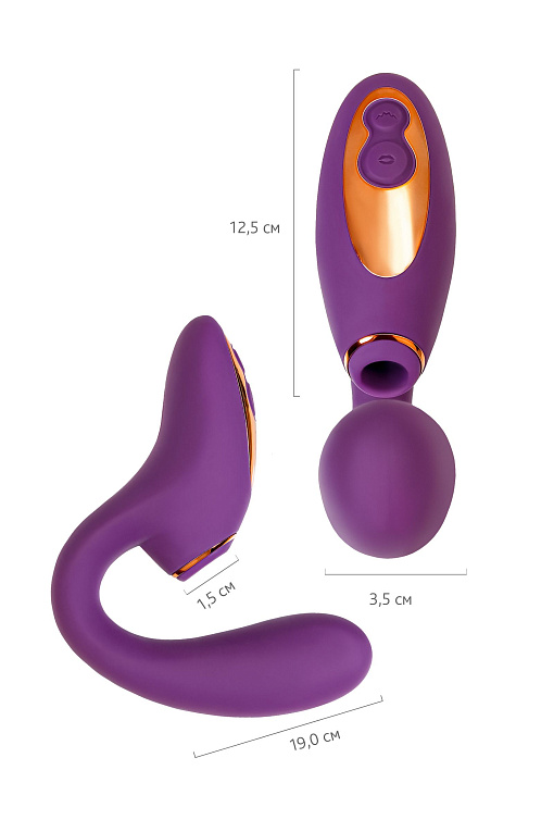 Фиолетовый вибромассажер с клиторальной стимуляцией Megam - фото 7
