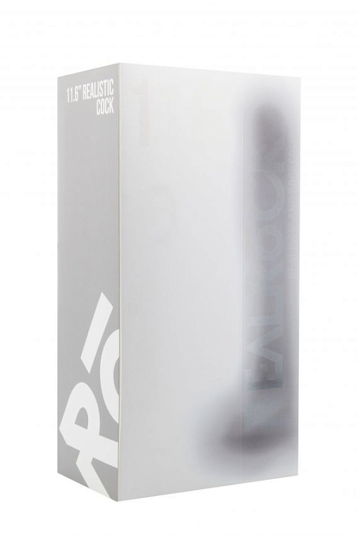 Прозрачный фаллоимитатор Realistic Cock 11  With Scrotum - 29,5 см. - термопластичная резина (TPR)
