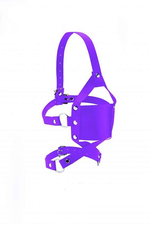 Фиолетовый кожаный кляп Leather Mouth Gag от Intimcat